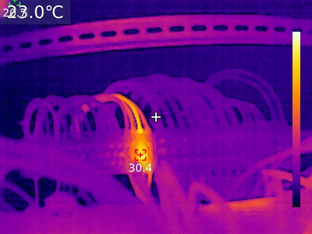 immagine termica di componenti di un quadro elettrico 